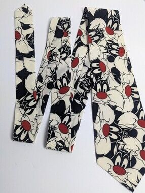 Looney Tunes Sylvester Necktie, Vintage, 100% Silk, Balancine Warner Bros, 1993